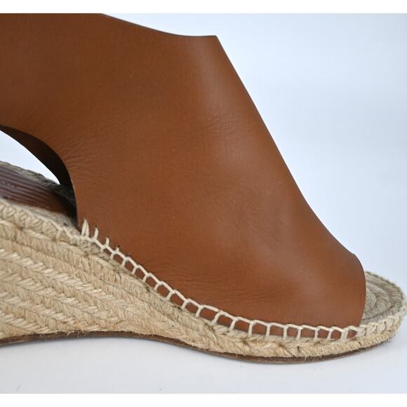 Celine | Tan Leather Espadrille Wedge Sandals Size: 38 - Picture 8 of 16